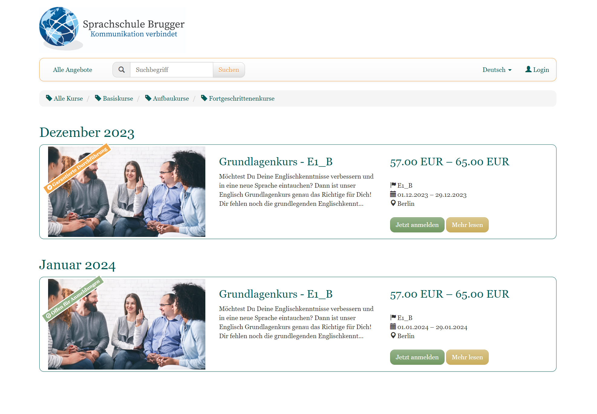 This image shows the booking process of edoobox, the online booking system with a tag filter widget for a simplified search for the right offer